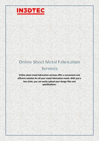 Online Sheet Metal Services 